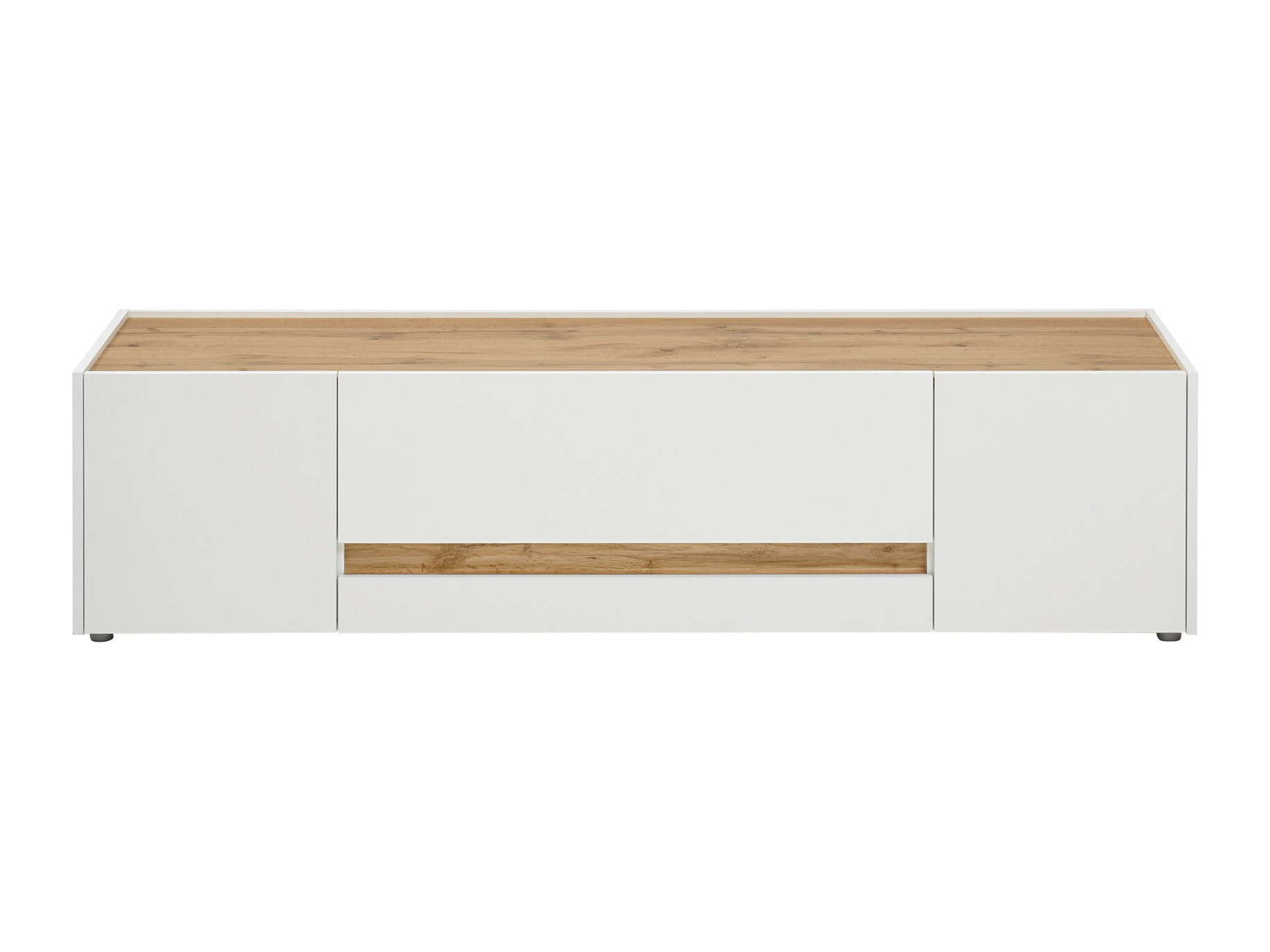 TV-bord Elbsori 115 (Hvid + Wotan eg)