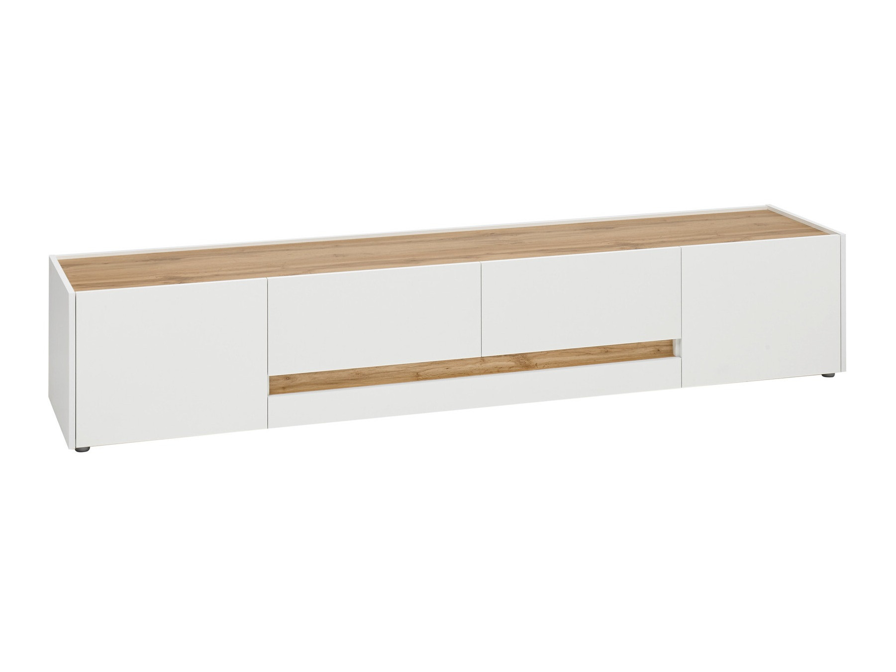 TV-bord Elbsori 116 (Hvid + Wotan eg)