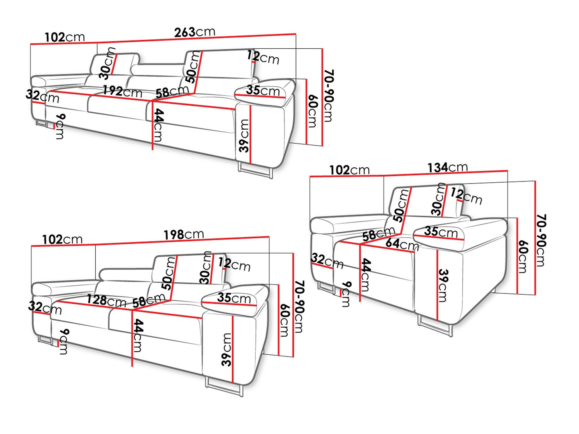 Polstret møbelsæt Comfivo Eliferu 107 (Poso 47)