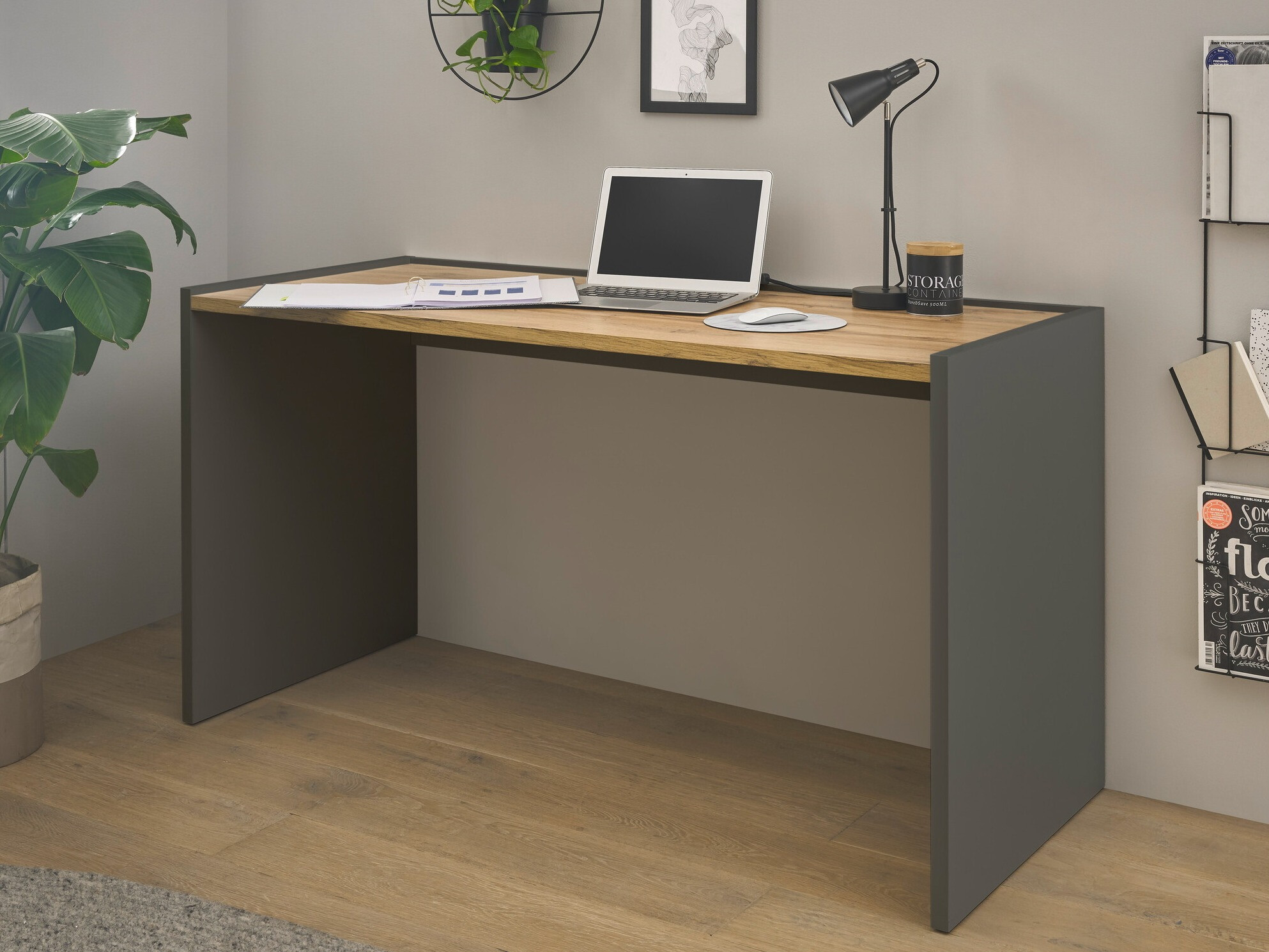Skrivebord Elbsori 119 (Antracit + Wotan eg)