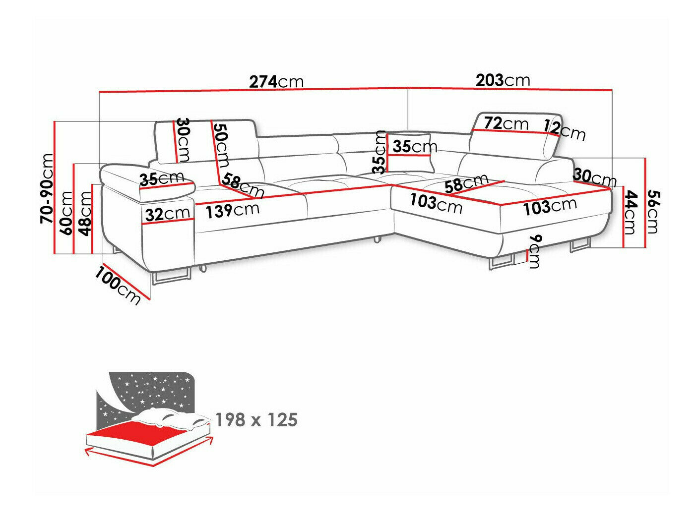 Hjørnesofa Comfivo Eliferu 101 (Sorriso 01)