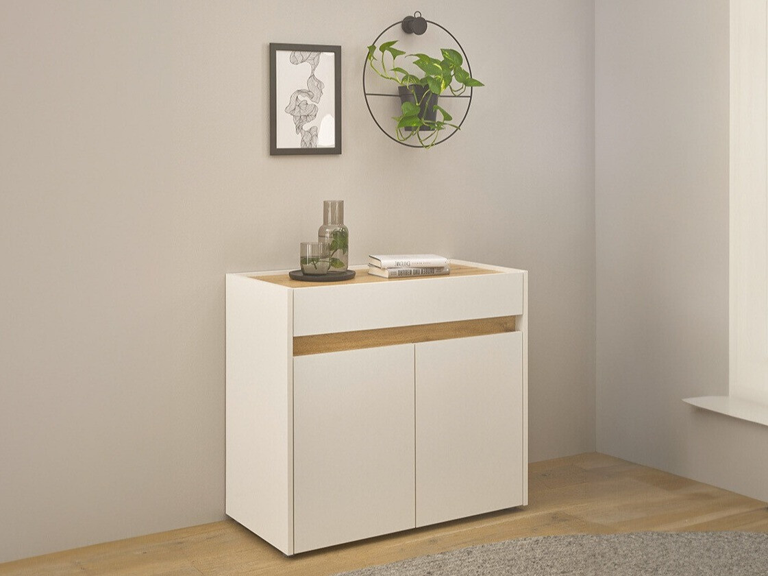 Kommode Elbsori 110 (Hvid + Wotan eg)