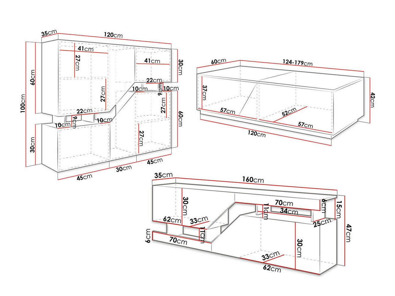 Stuemøbelsæt Comfivo Daldune 103 (Wotan eg + Antracit)