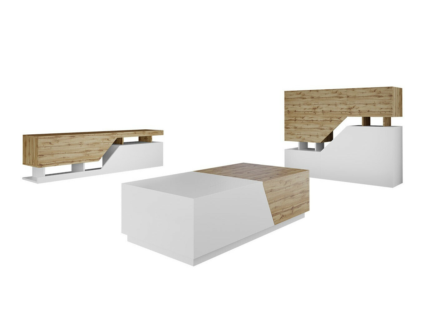 Stuemøbelsæt Comfivo Daldune I (Wotan eg + Hvid)