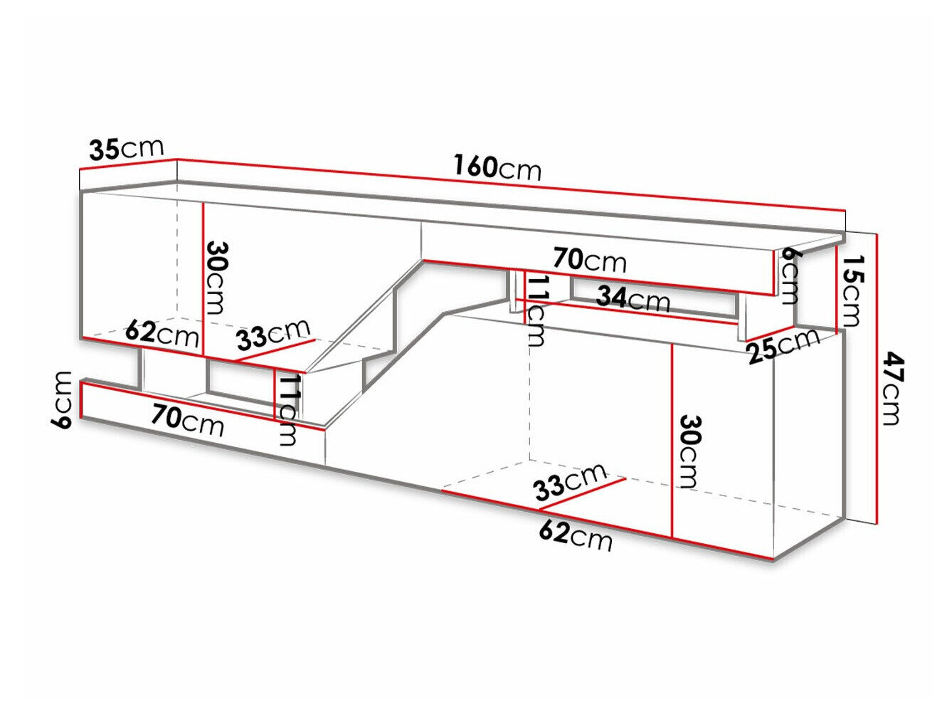 TV-bord Comfivo Daldune 100 (Antracit + Wotan eg)