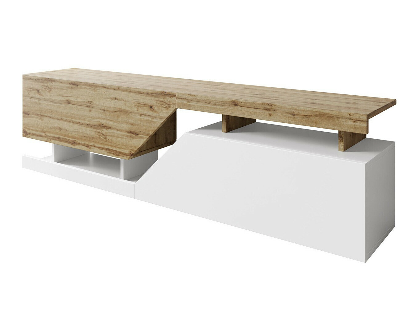 TV-bord Comfivo Daldune (Hvid + Wotan eg)