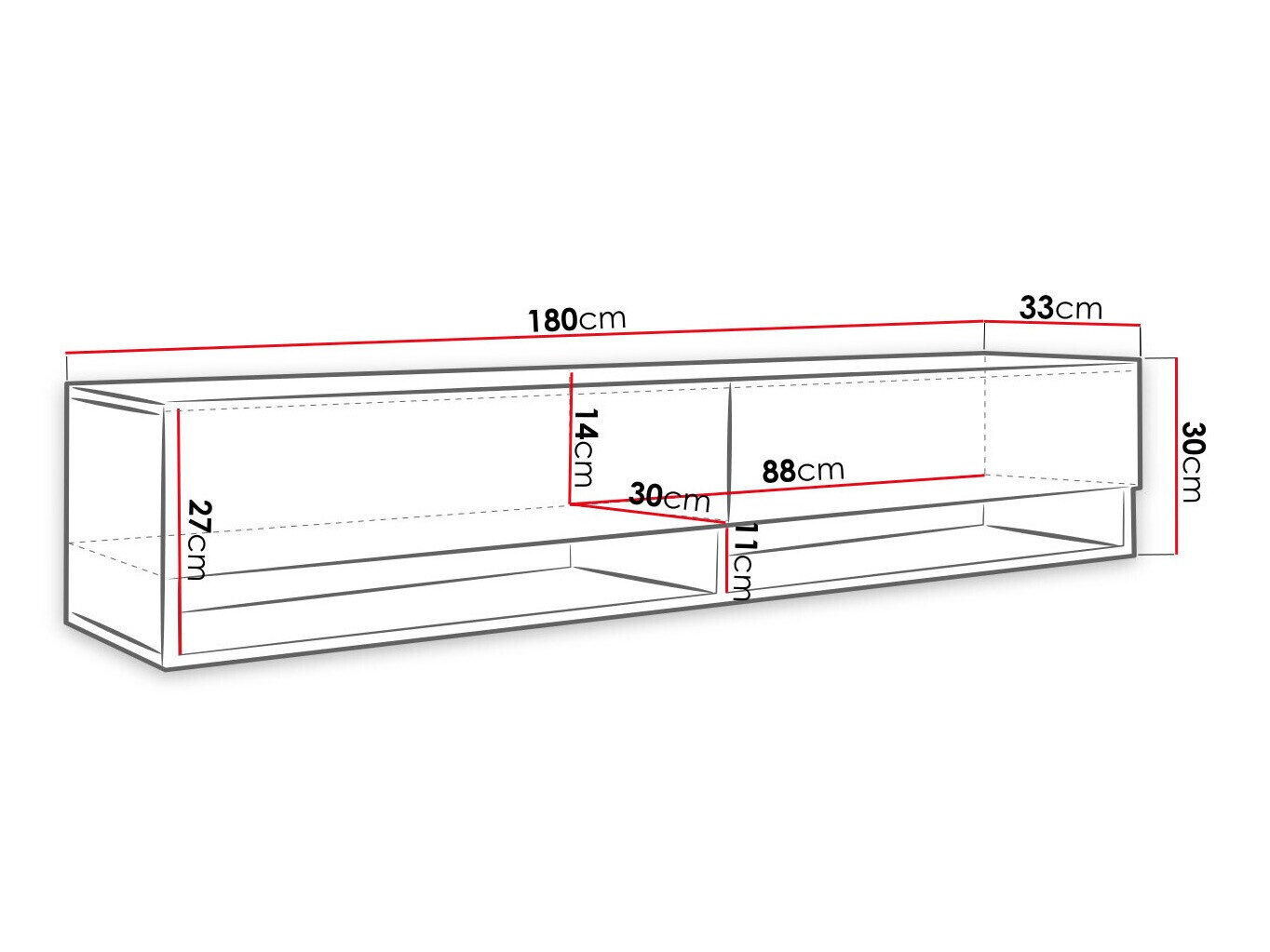 TV-bord Sarasota 119 (Grafit + Sort)