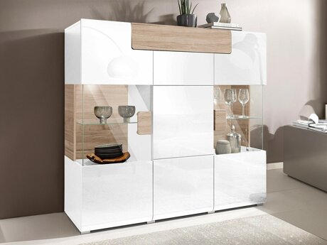 Skænk Torsone 100 (Hvid + Glansfuld hvid + San remo eg)