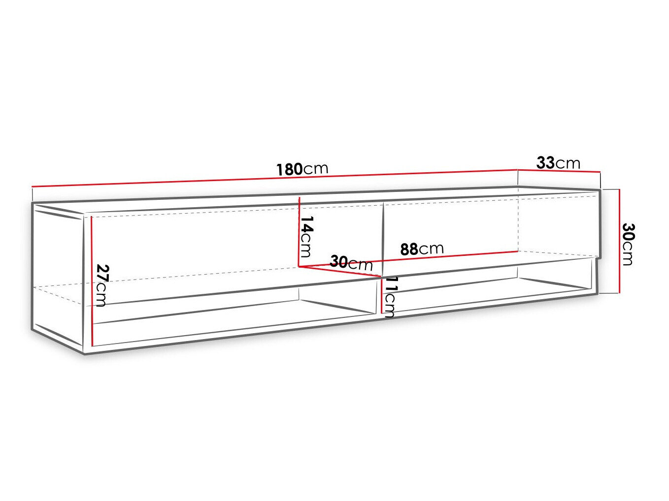 TV-bord Sarasota 119 (Sort + Grafit)