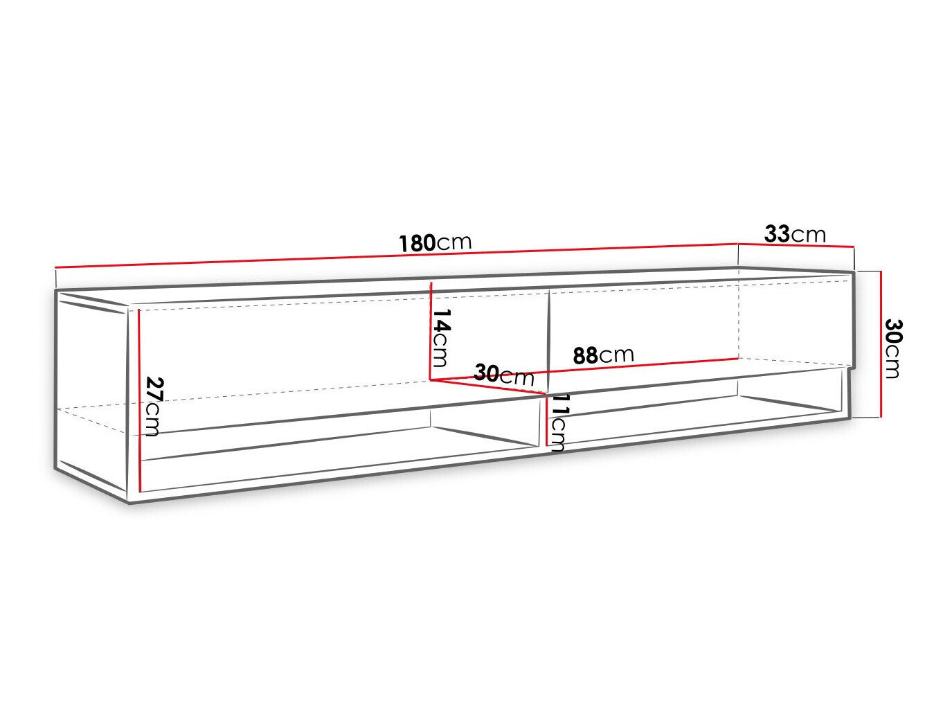TV-bord Sarasota 119 (Sort + Grafit)