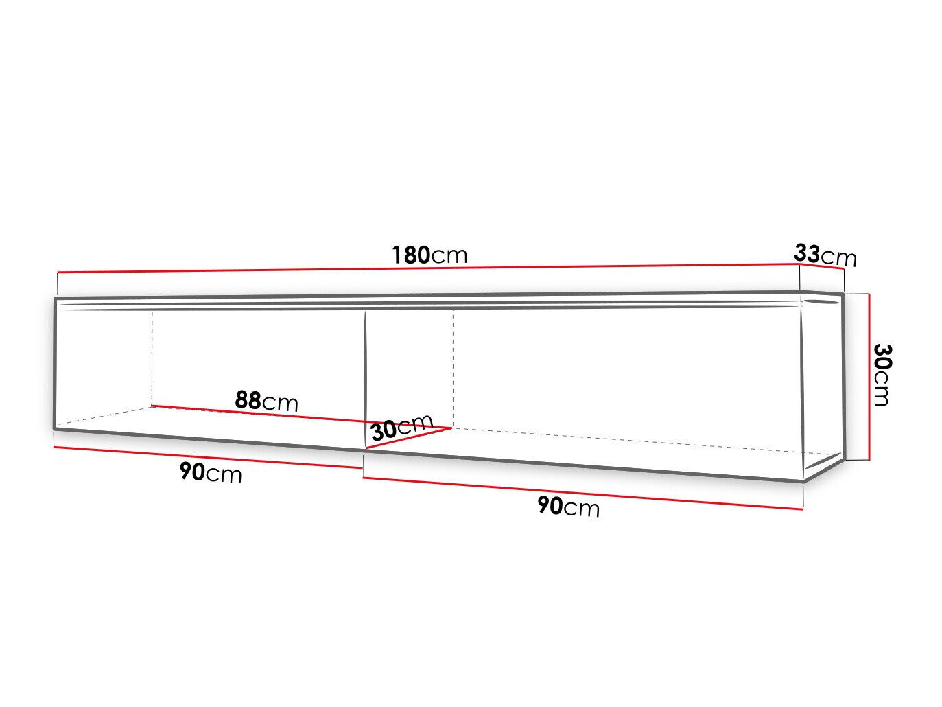 TV-bord Sarasota 164 (Hvid)