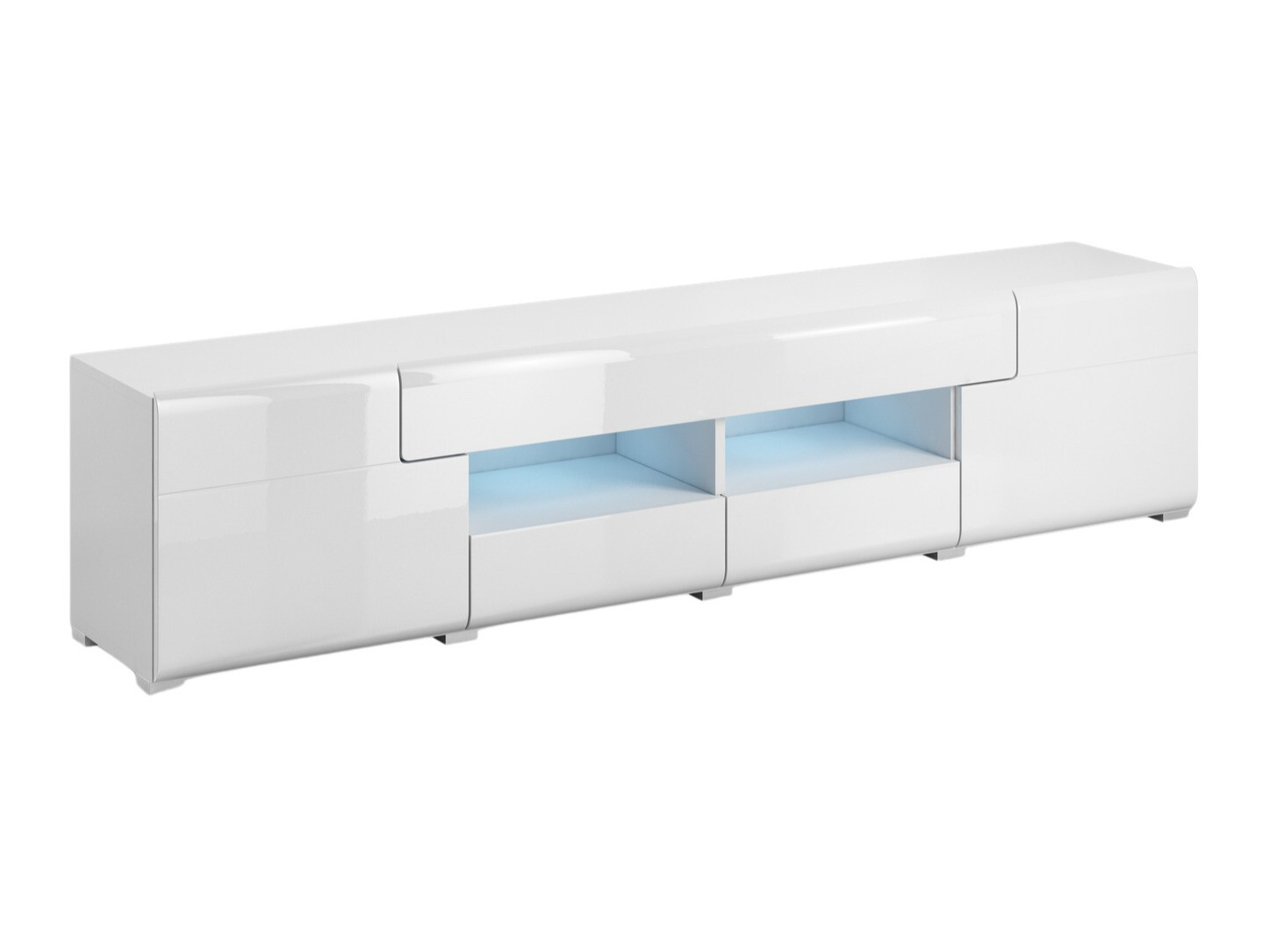 TV-bord Torsone 113 (Hvid + Glansfuld hvid)