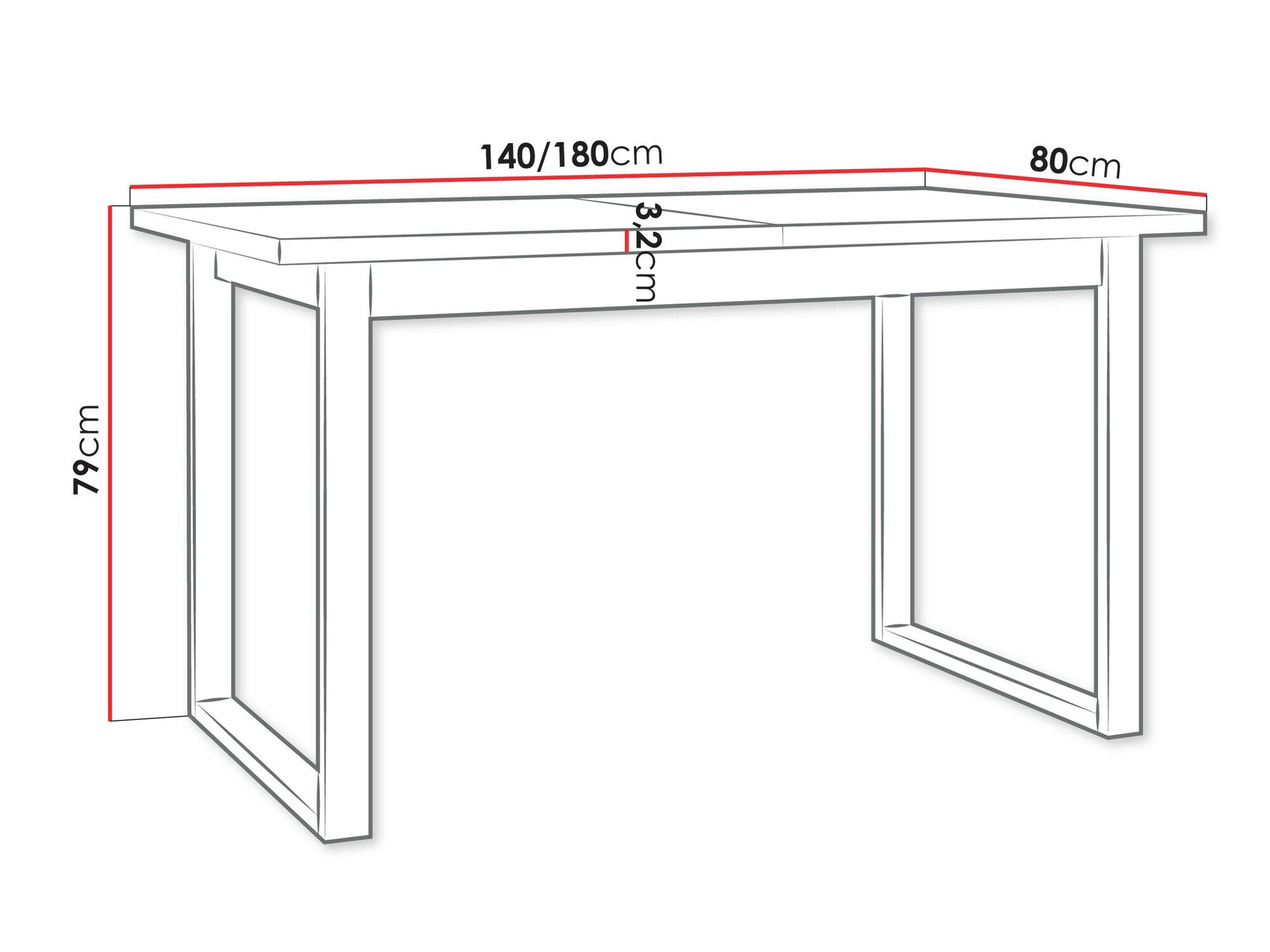 Bord Victorville 353 (Grandson eg + Sort)