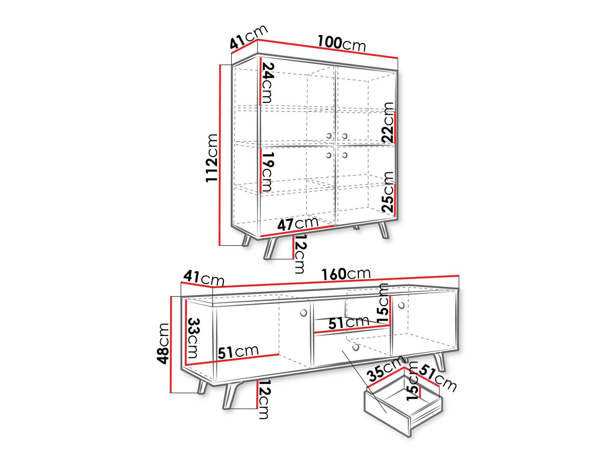 Stuemøbelsæt Monfera 105 (Sort)