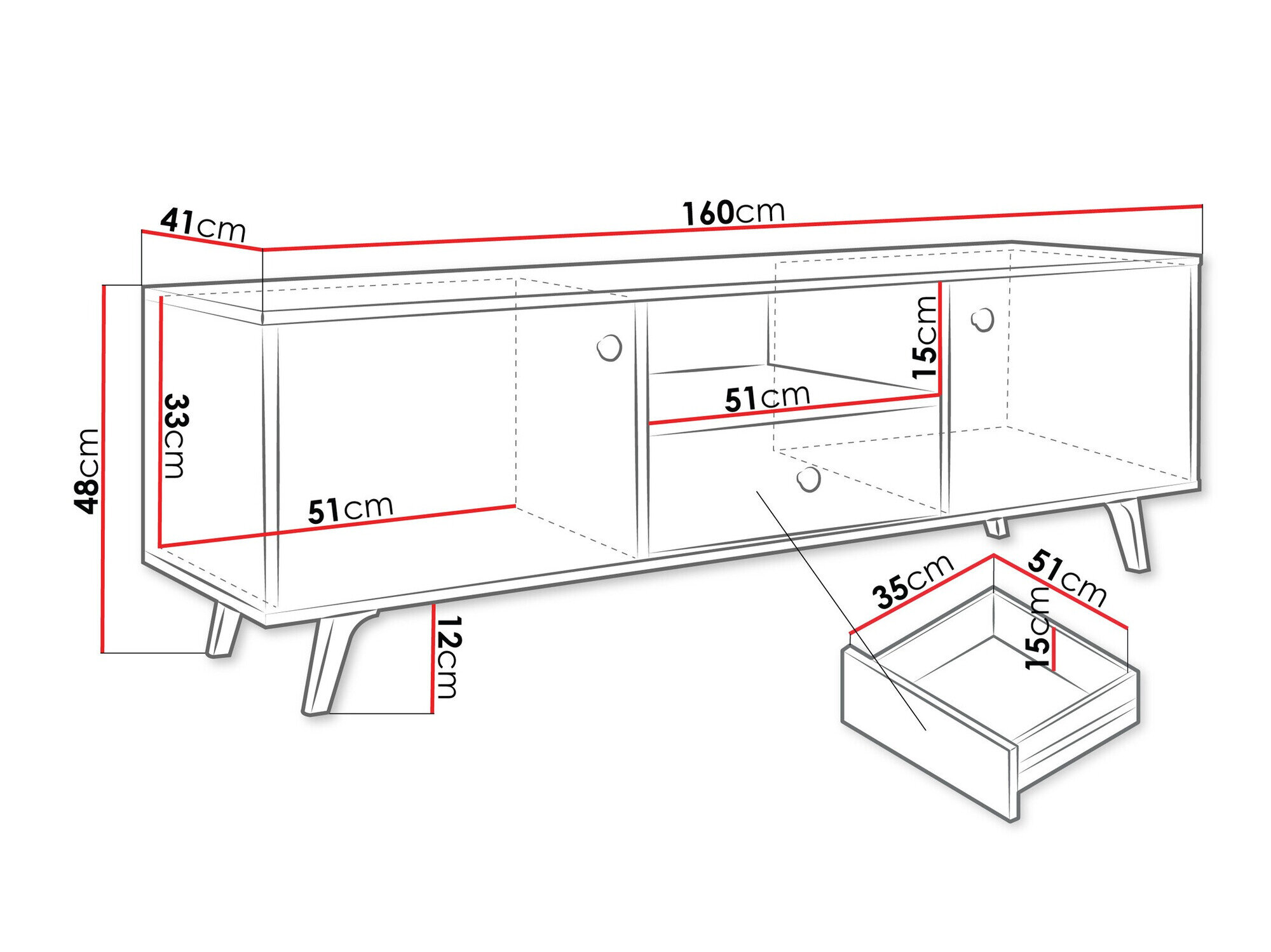 TV-bord Monfera 104 (Hvid)
