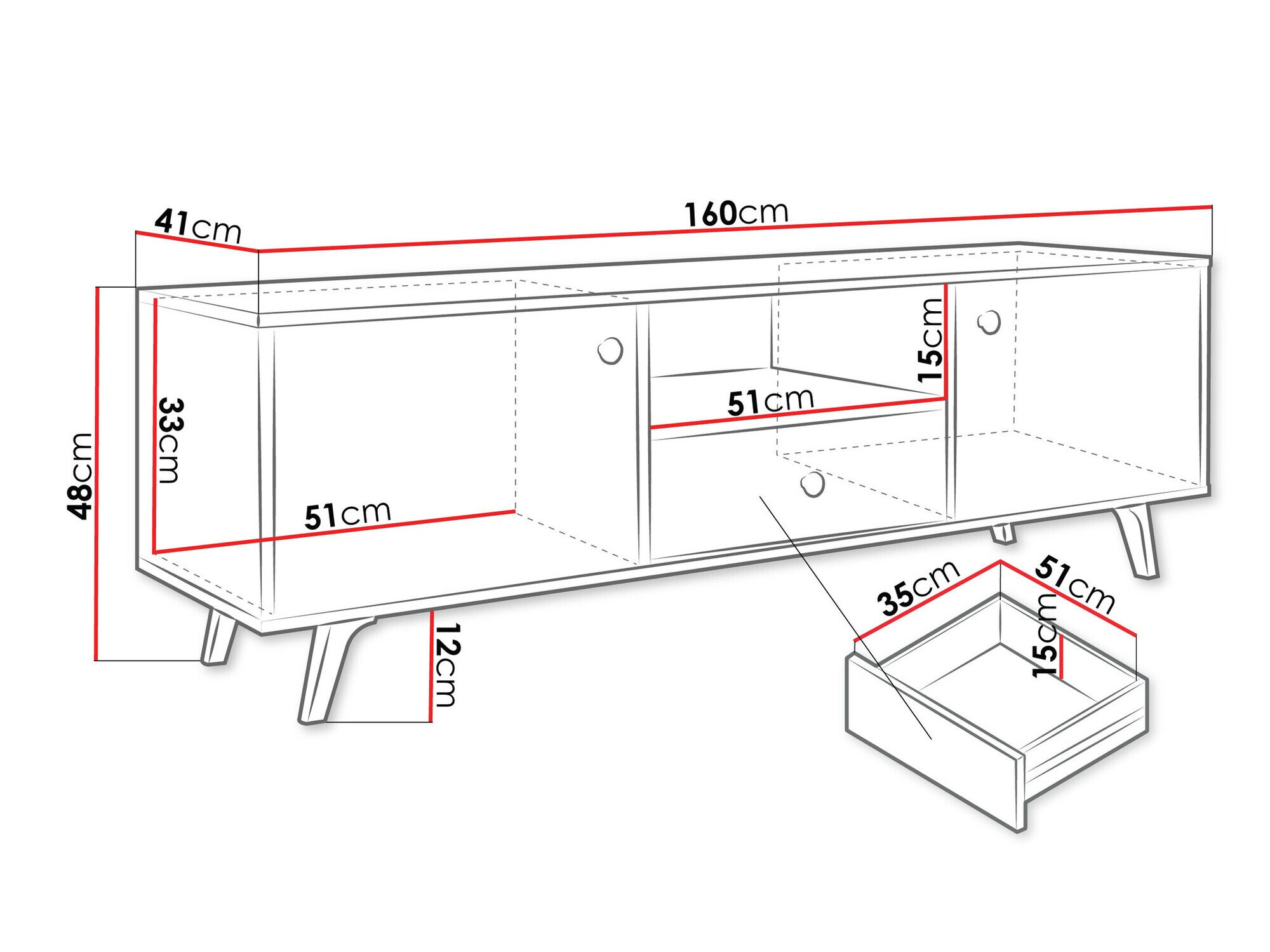 TV-bord Monfera 104 (Sort)