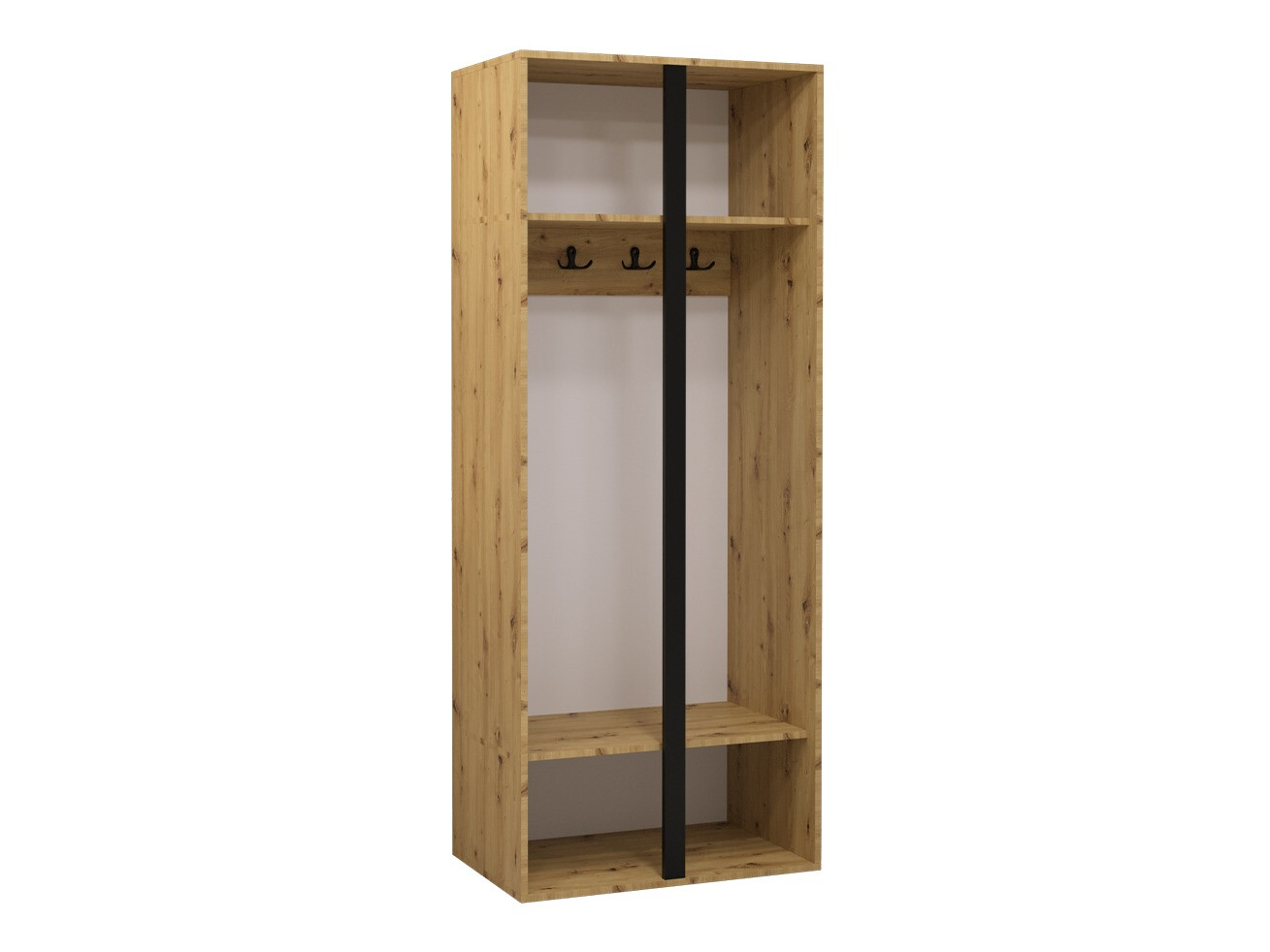Garderobeskab Pinis I (Artisan eg + Sort)