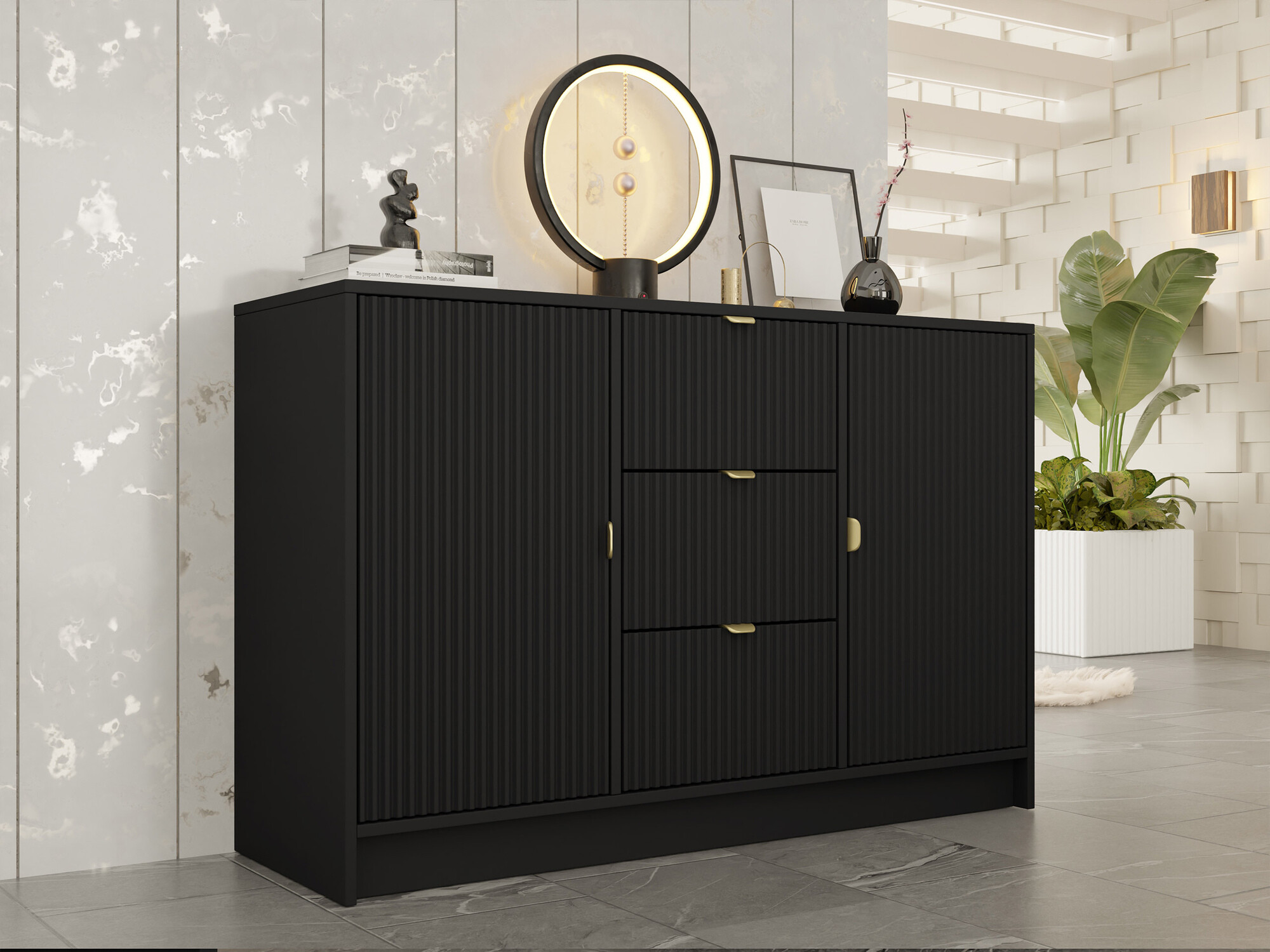 Kommode Comfivo Papilio (Sort)