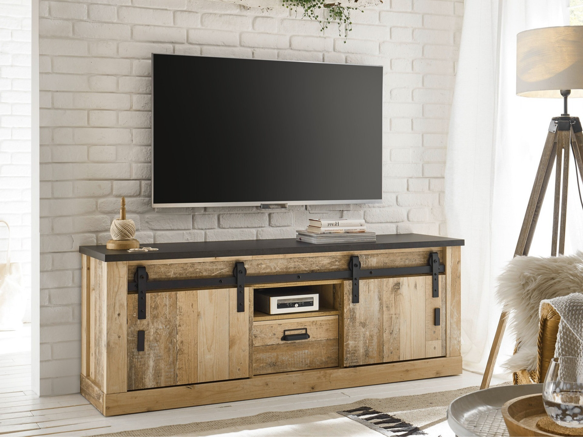 TV-bord Cirtale 112 (Antracit + Modnet træ)