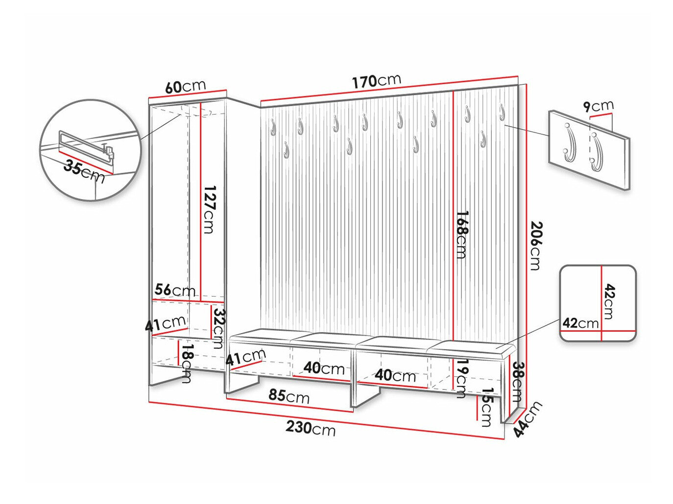 Entrésæt Hartford 484 (Artisan eg + Manila 16)