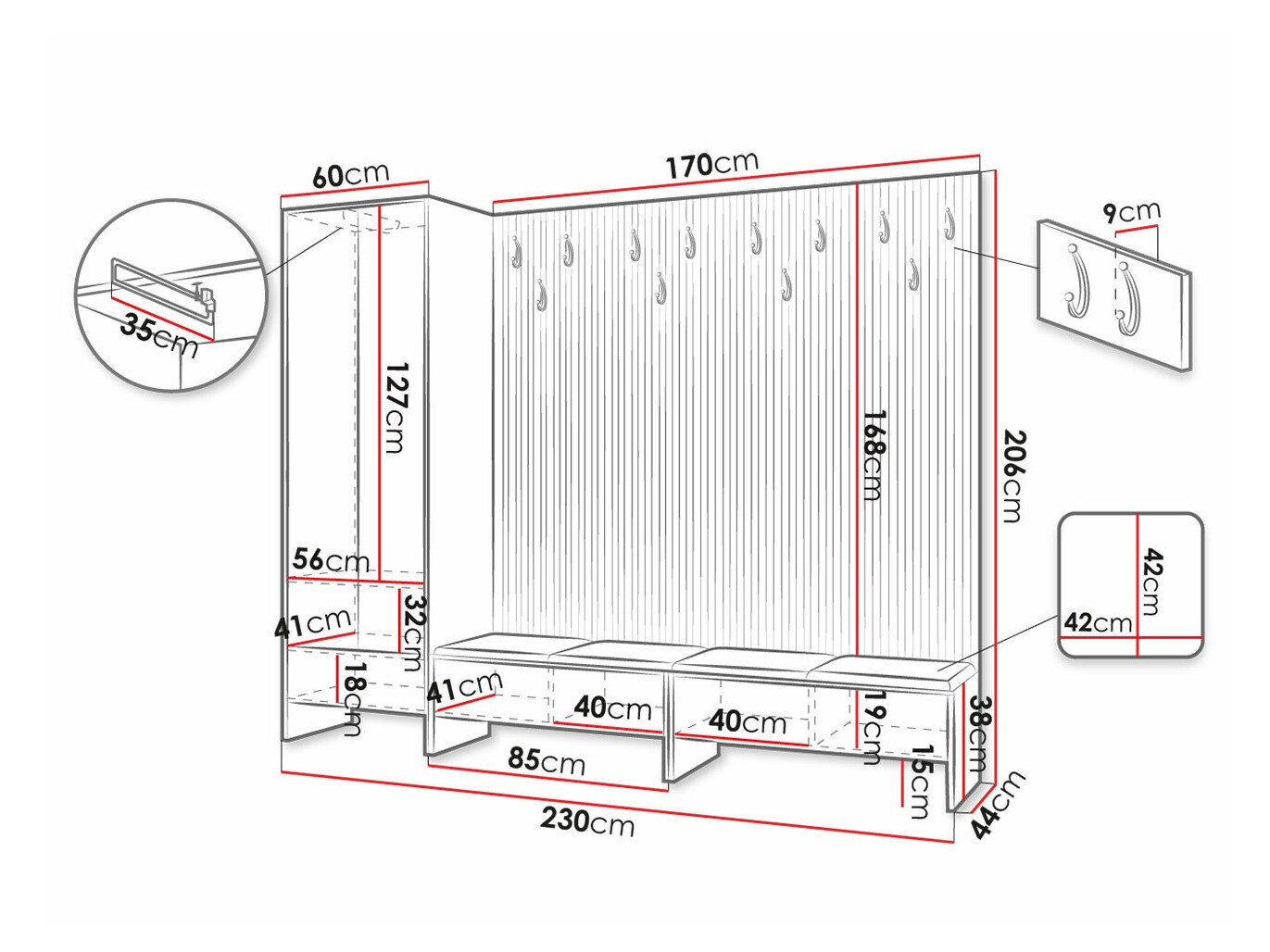 Entrésæt Hartford 484 (Artisan eg + Manila 35)