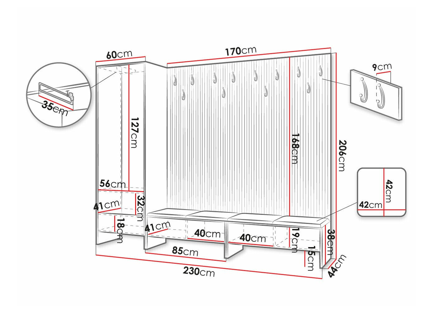 Entrésæt Hartford 484 (Artisan eg + Soft 011)