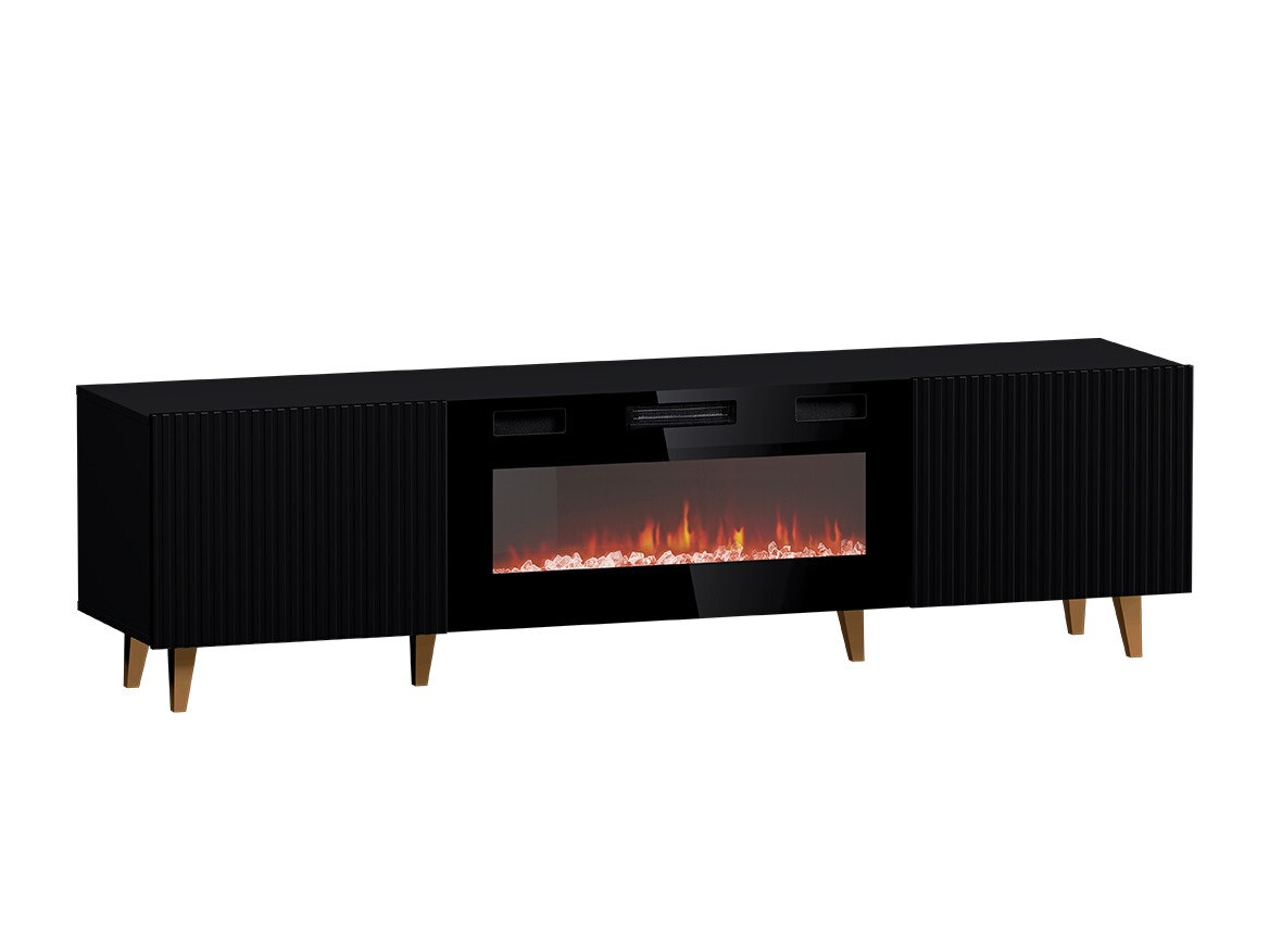 TV-bord Dicto II (Sort + Gylden)