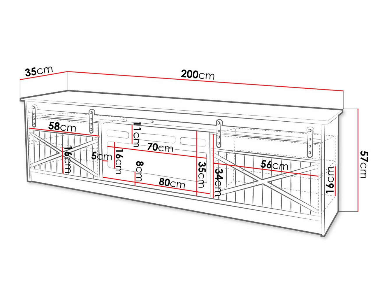 TV-bord Charlotte 165 (Wotan eg)
