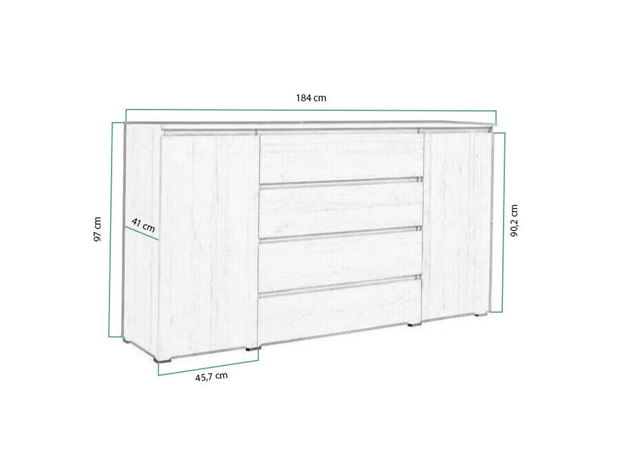 Kommode Cirdora 105 (Riviera egetræ)