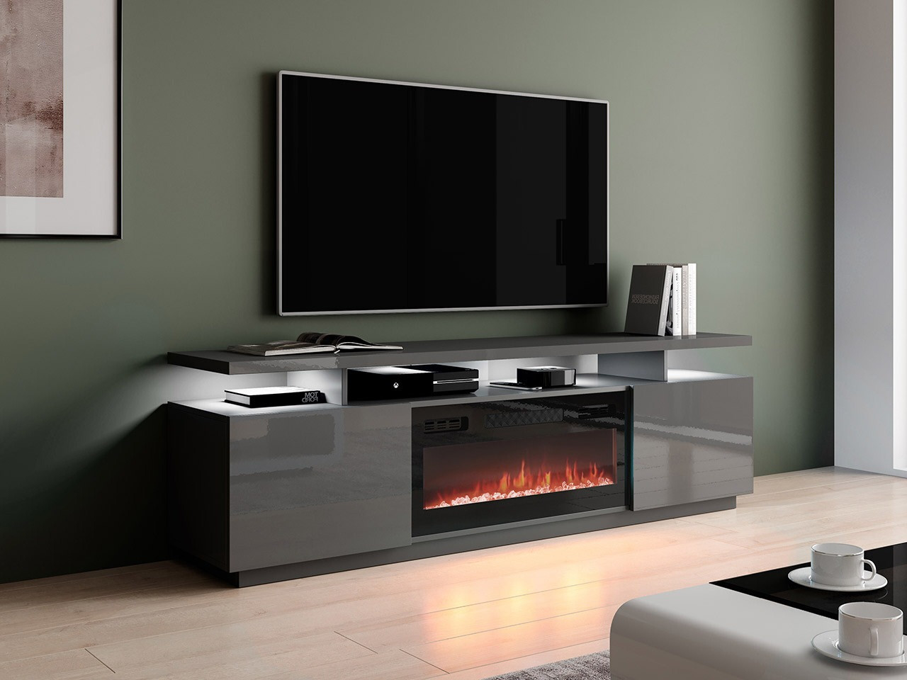 TV-bord Figura I (Grafit + Glansfuld grafit)