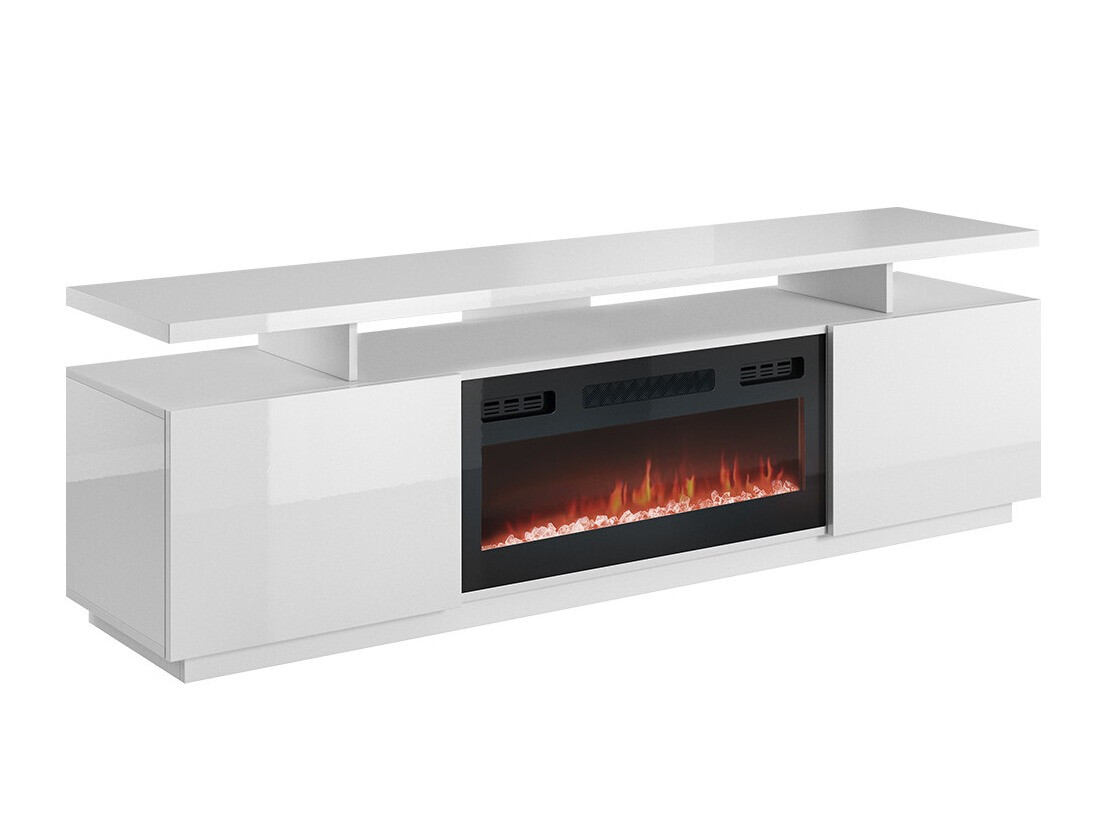 TV-bord Figura I (Hvid + Glansfuld hvid)