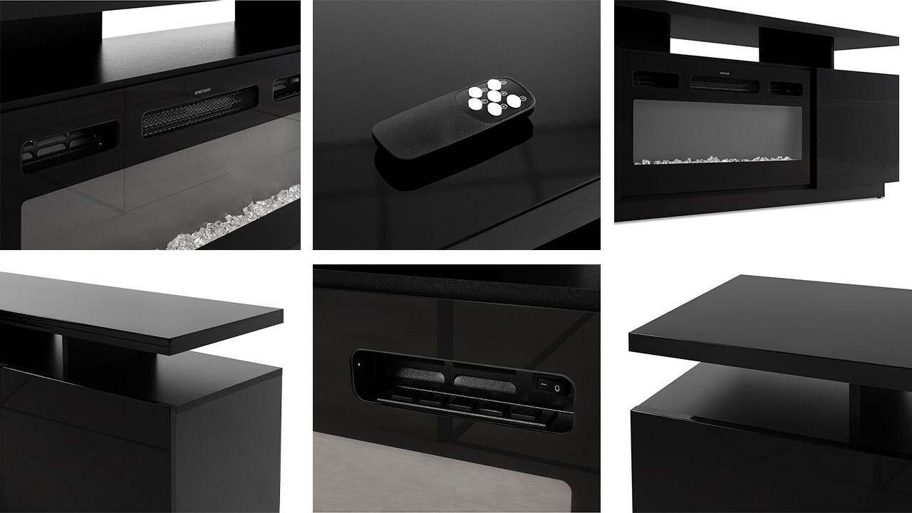 TV-bord Figura I (Hvid + Glansfuld hvid)