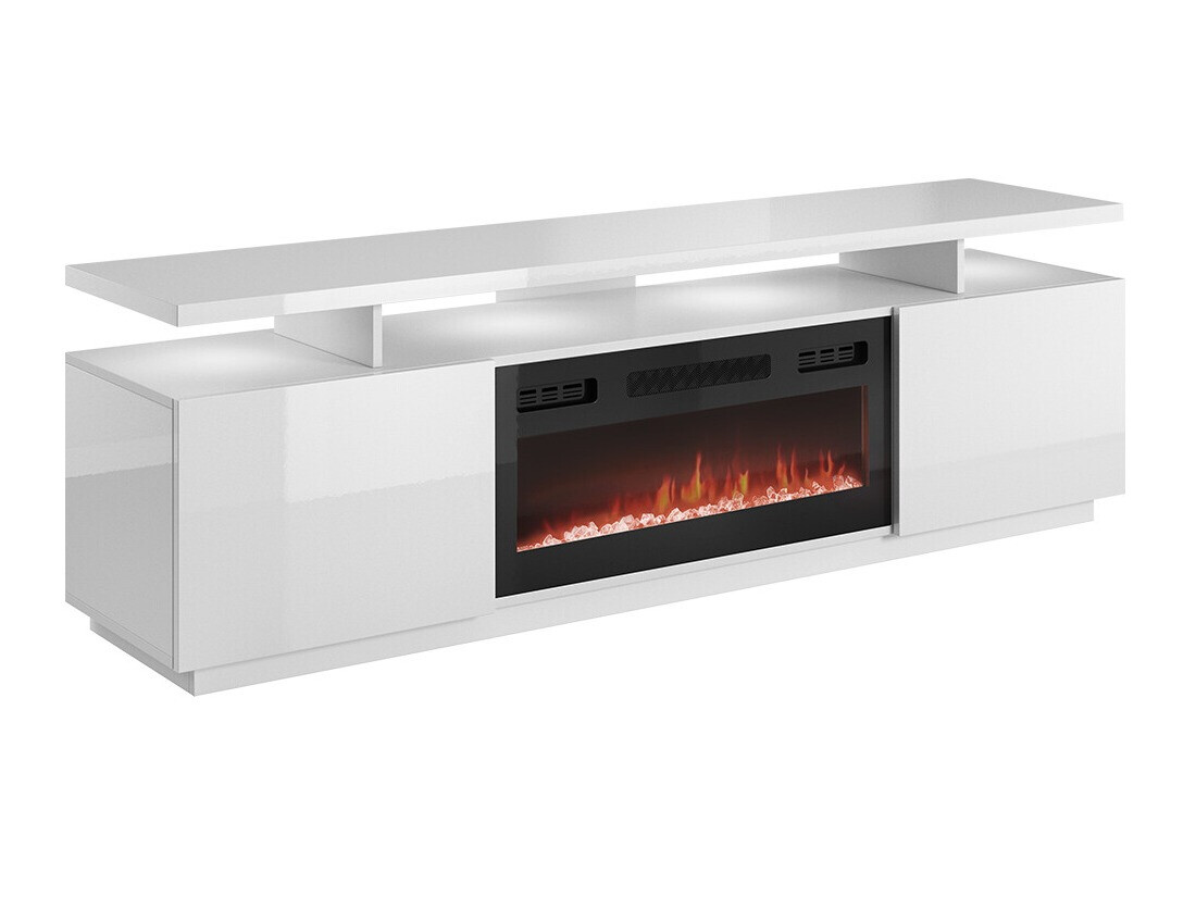 TV-bord Figura I (Hvid + Glansfuld hvid)