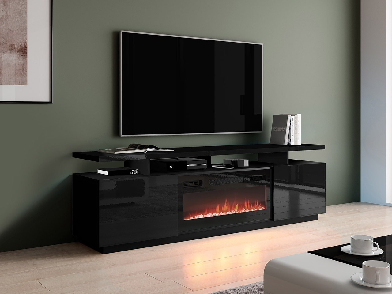 TV-bord Figura I (Sort + Blank sort)