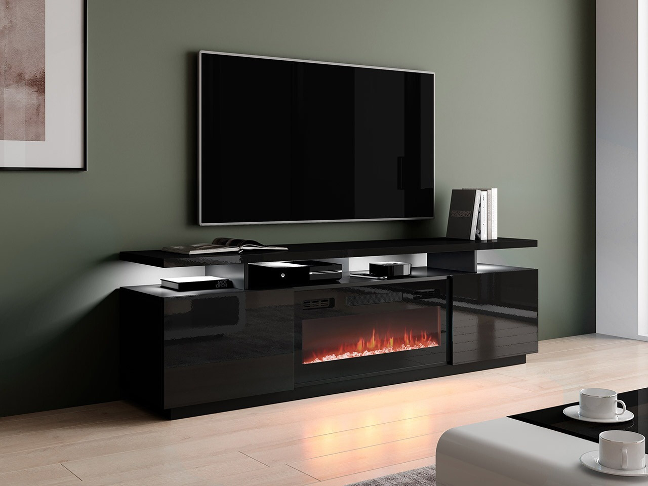 TV-bord Figura I (Sort + Blank sort)