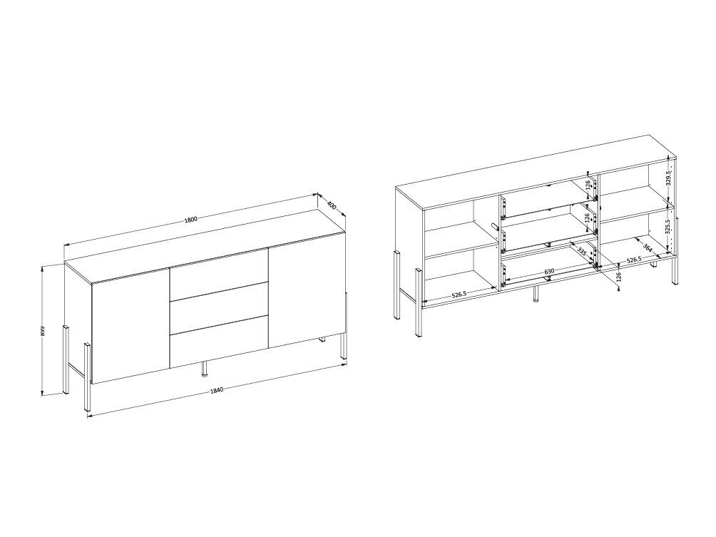 Kommode Etsore 101 (Hvid)