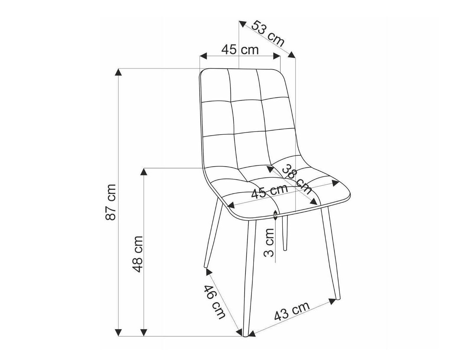 Stol Houston 1630 (Sort)