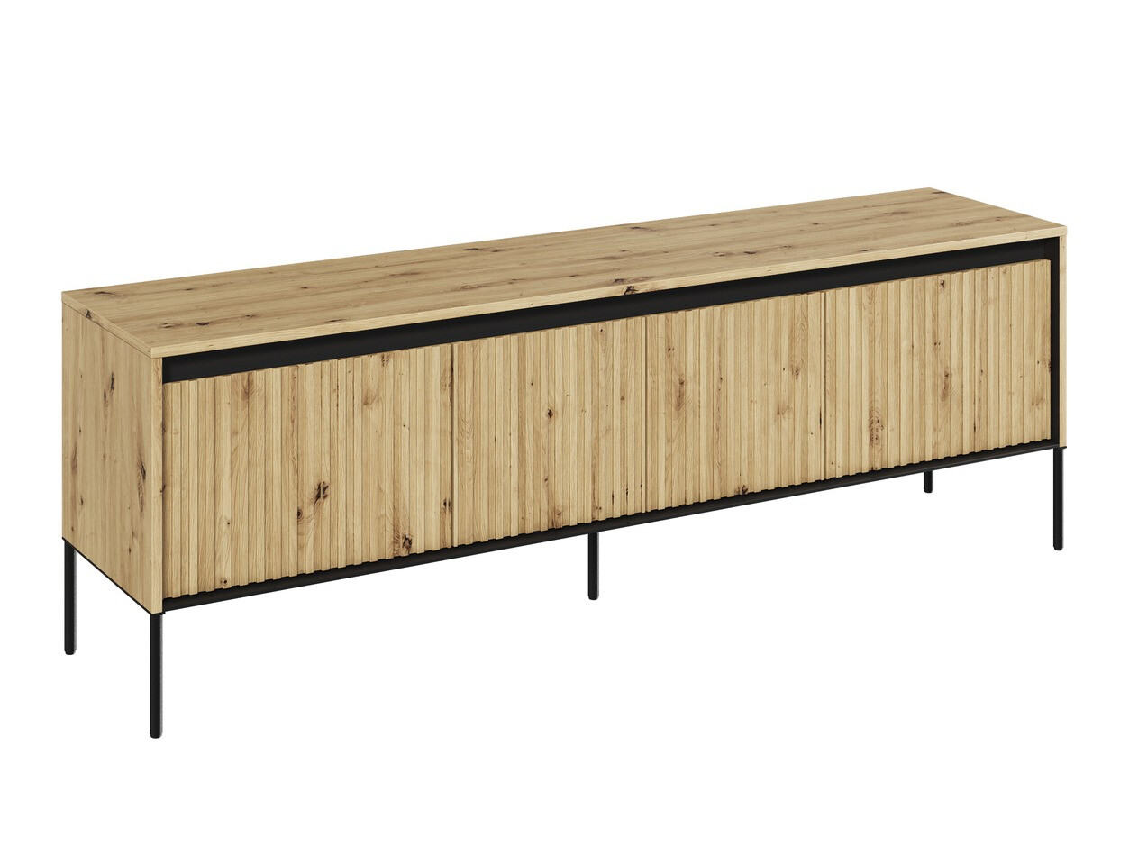 TV-bord Fernolu 104 (Artisan eg + Sort)