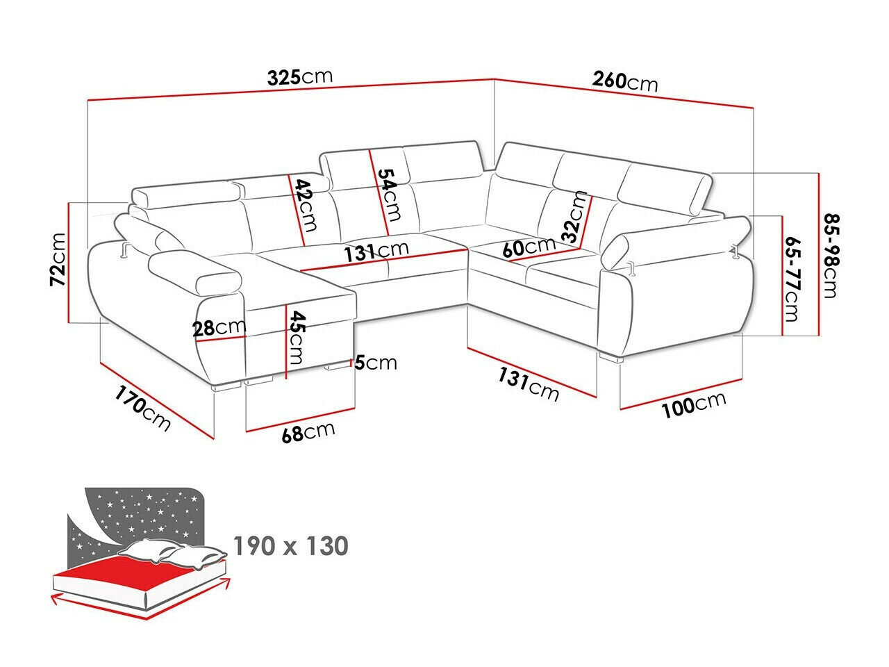 Hjørnesofa Columbus 214 (Aragon 20)