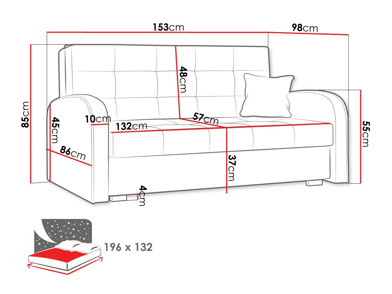 Sovesofa Silona III (Aragon 80)