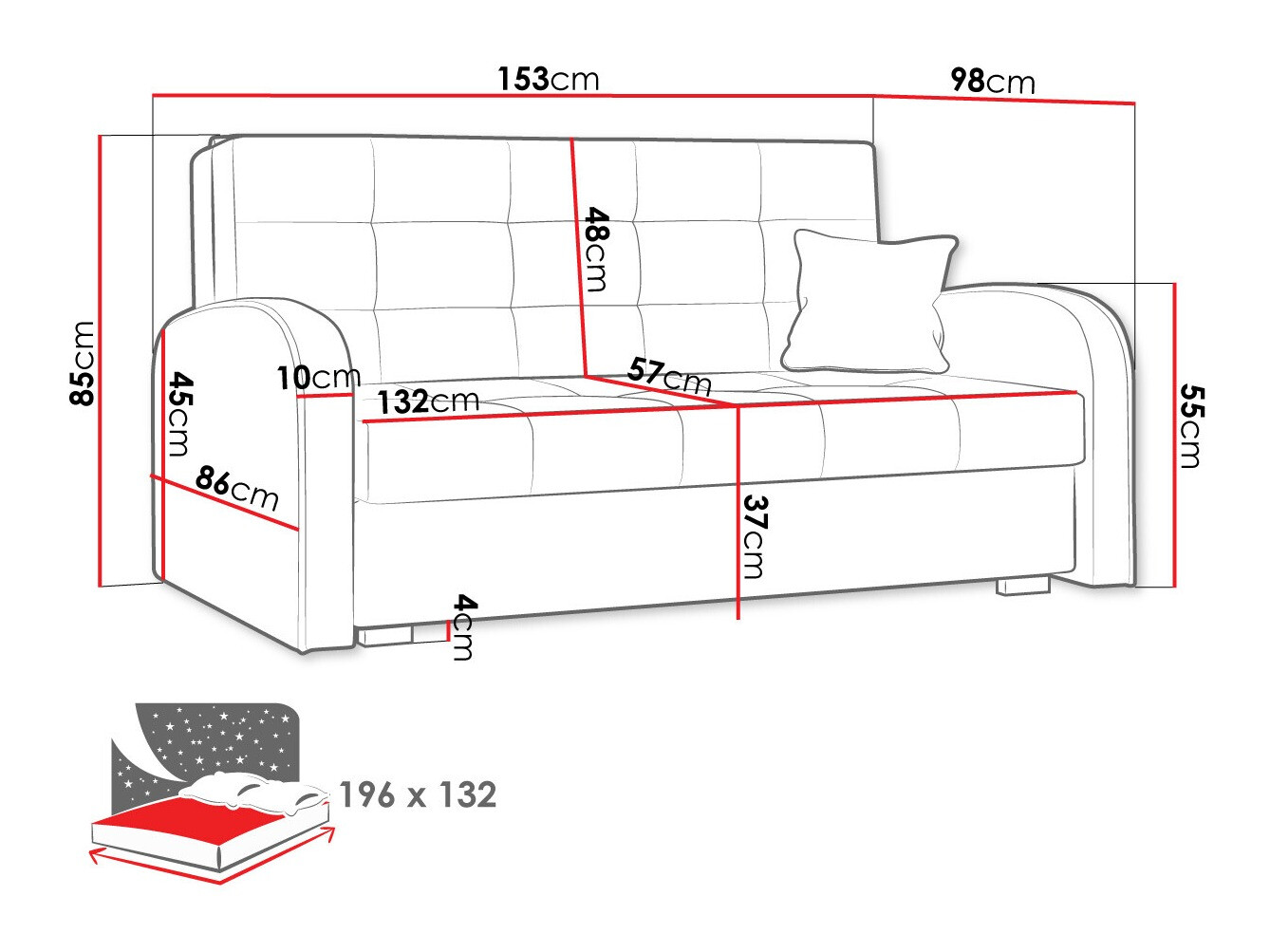 Sovesofa Silona III (Aragon 90)
