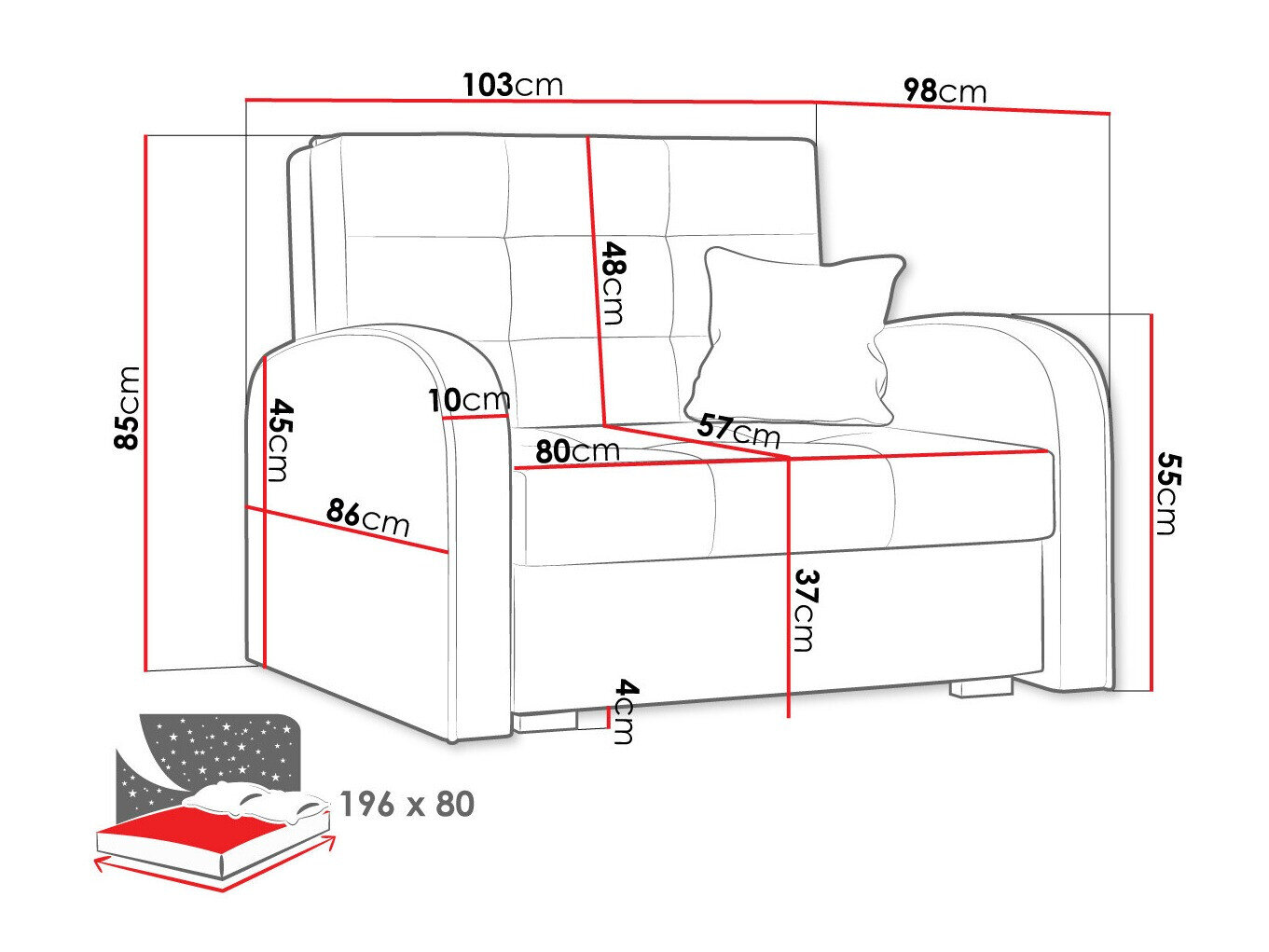Lænestol Columbus 114 (Aragon 90)