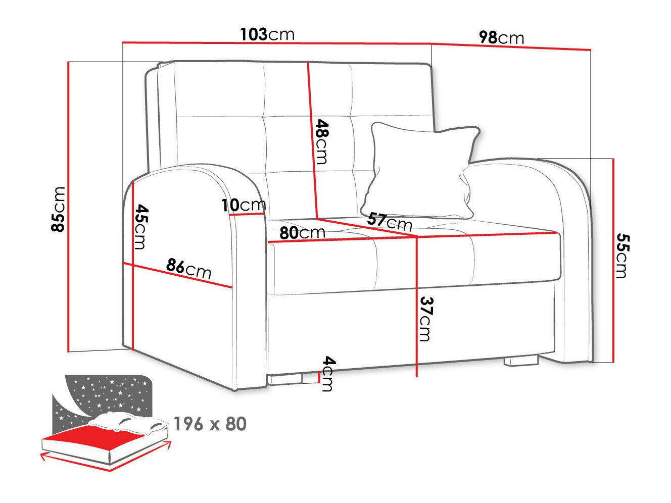 Lænestol Columbus 114 (Aragon 93)