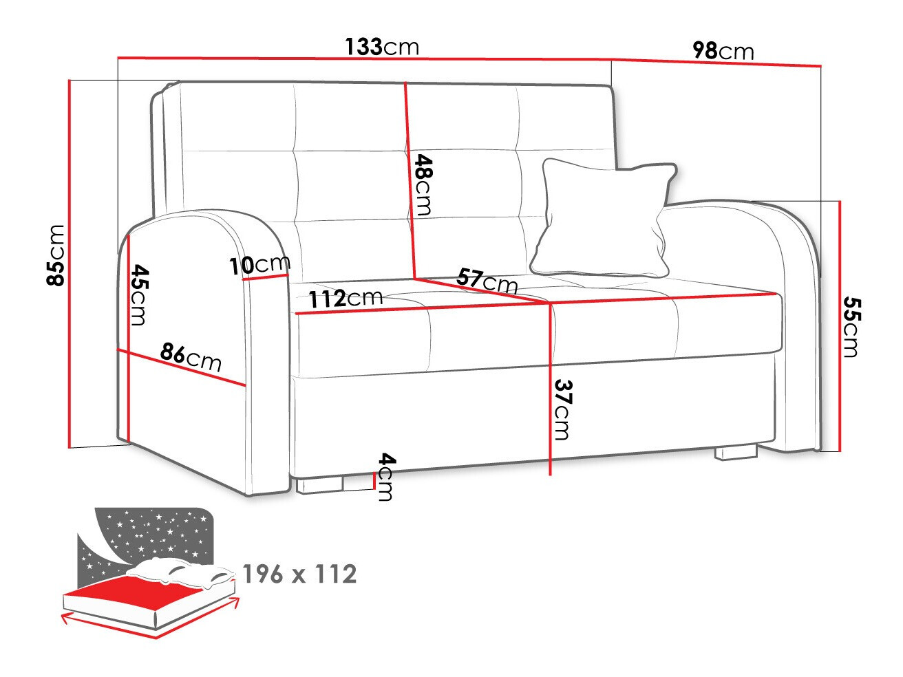 Sovesofa Silona II (Aragon 80)