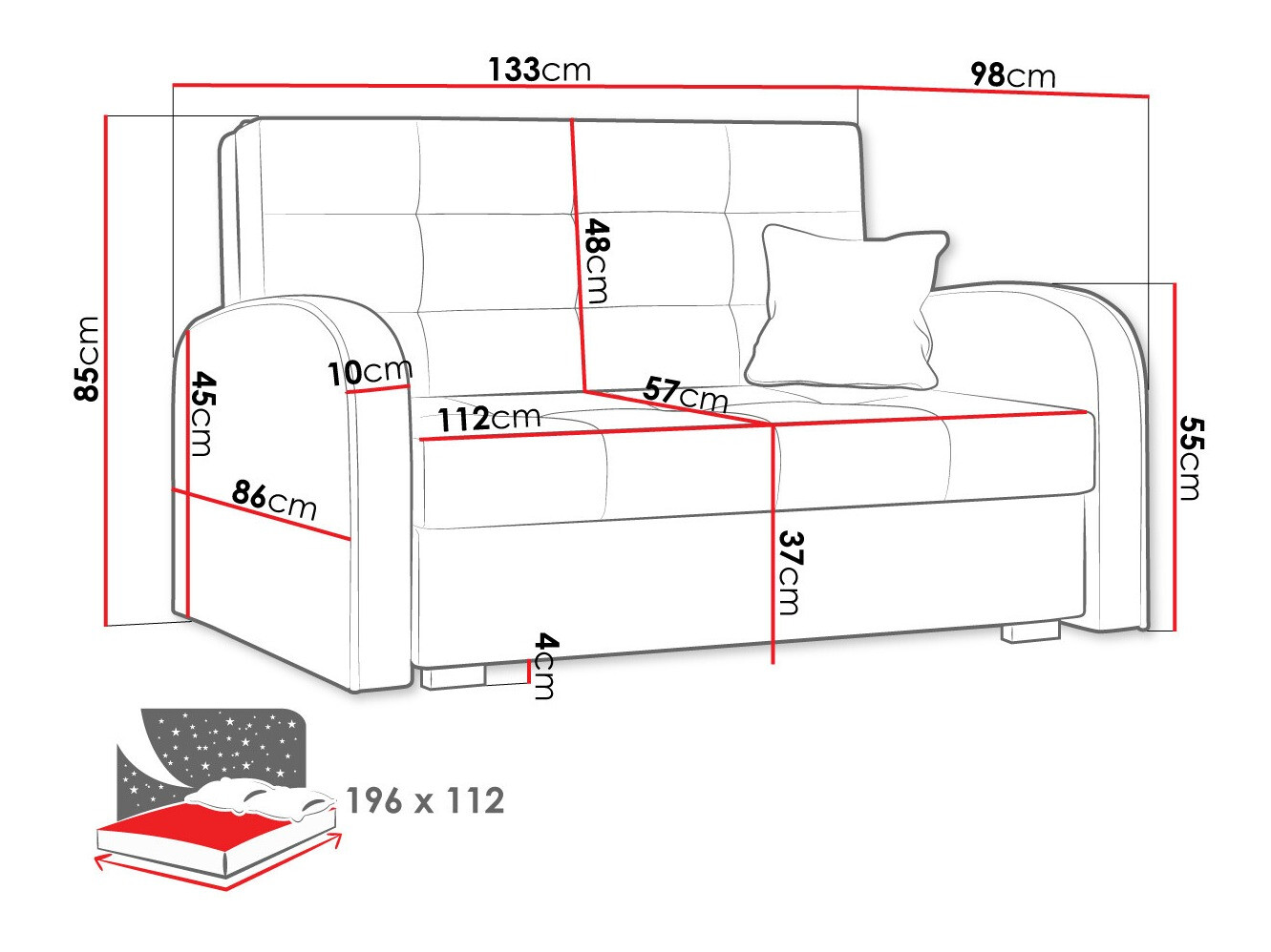 Sovesofa Silona II (Aragon 90)