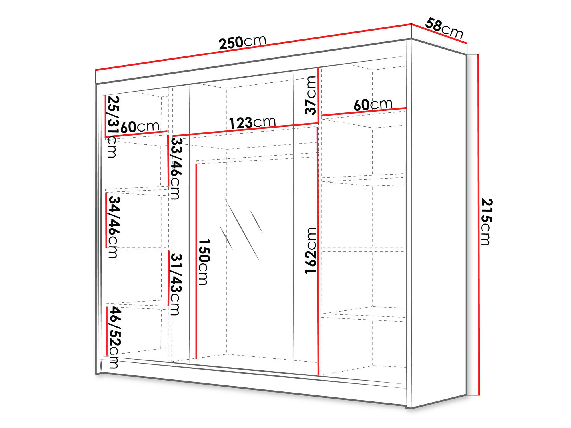 Garderobeskab Closico 184 (Sort)