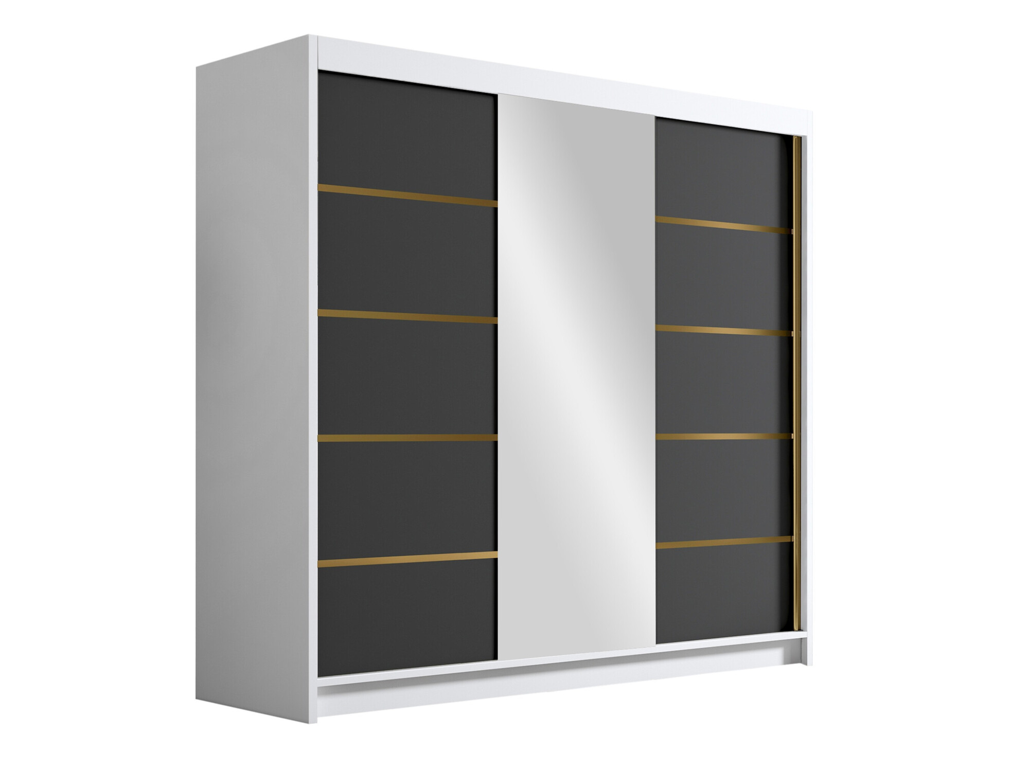 Garderobeskab Closico Plenor VI (Hvid + Sort)
