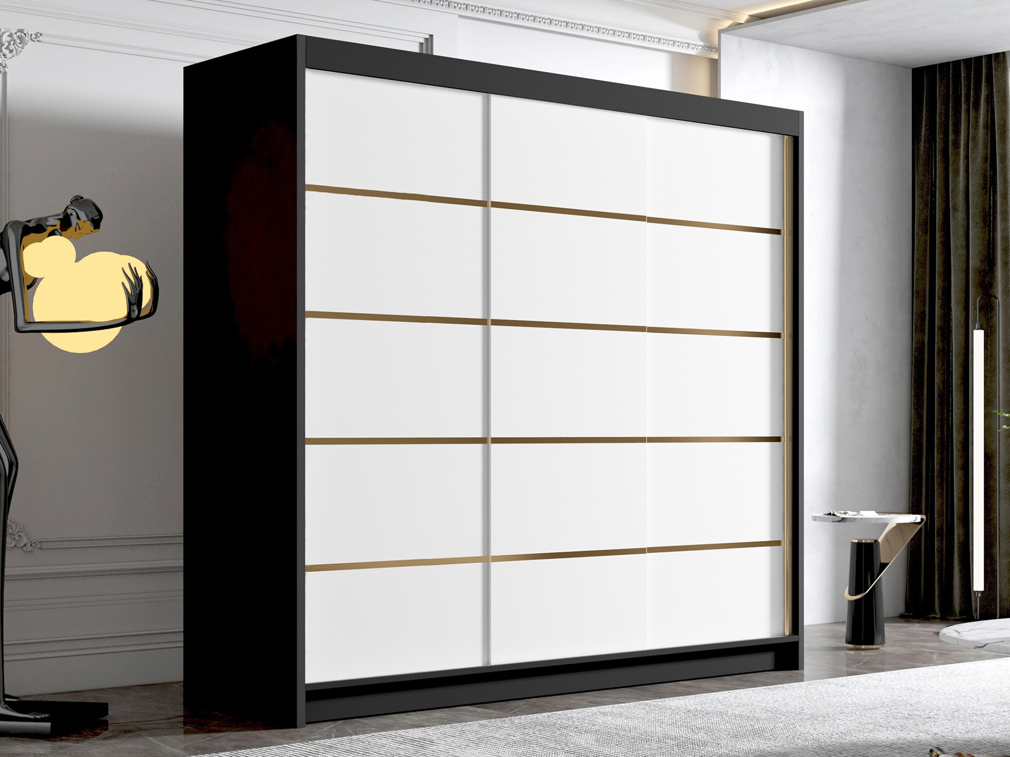 Garderobeskab Closico Plenor VI (Sort + Hvid)