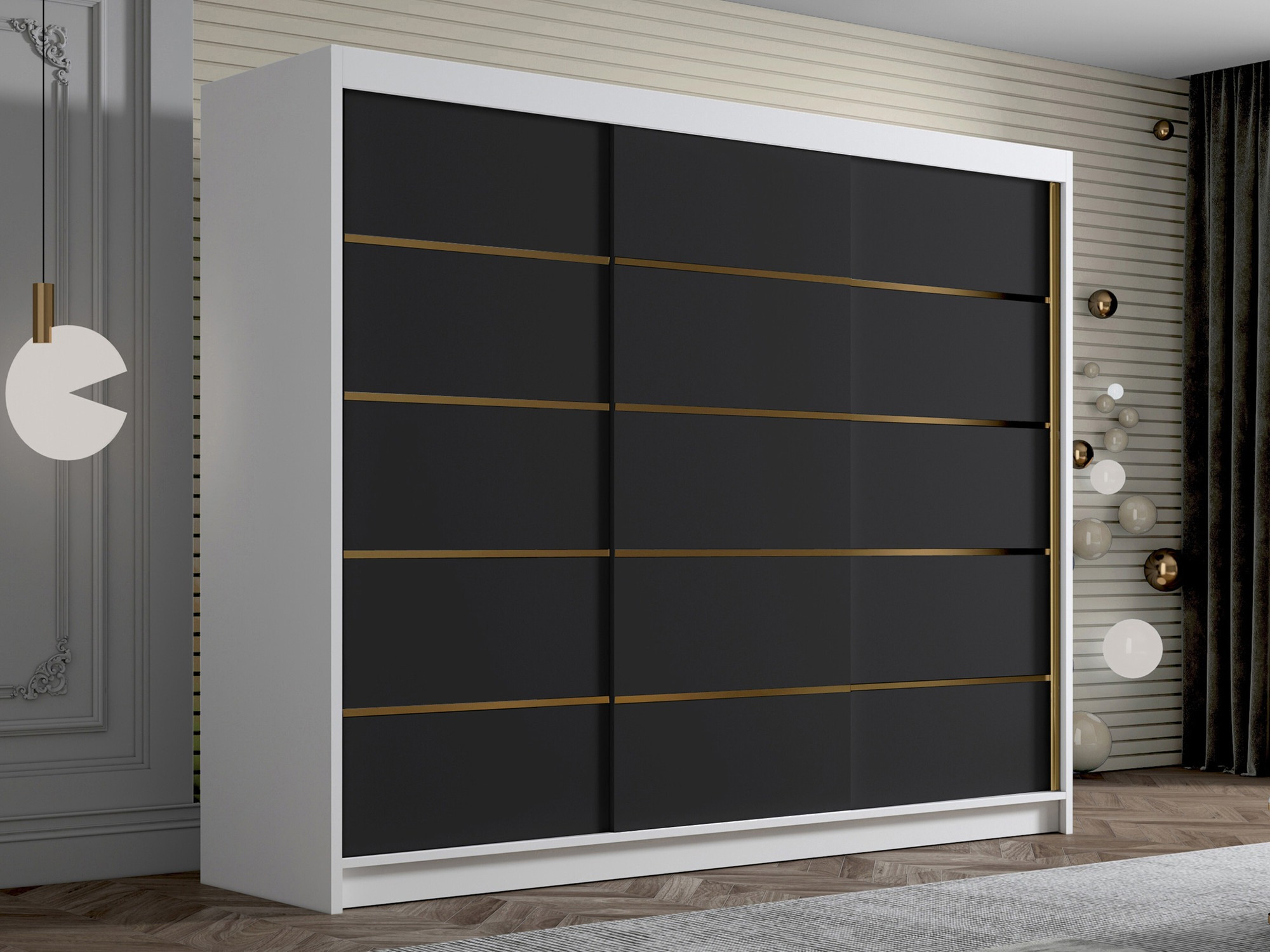 Garderobeskab Closico Veltron II (Hvid + Sort)