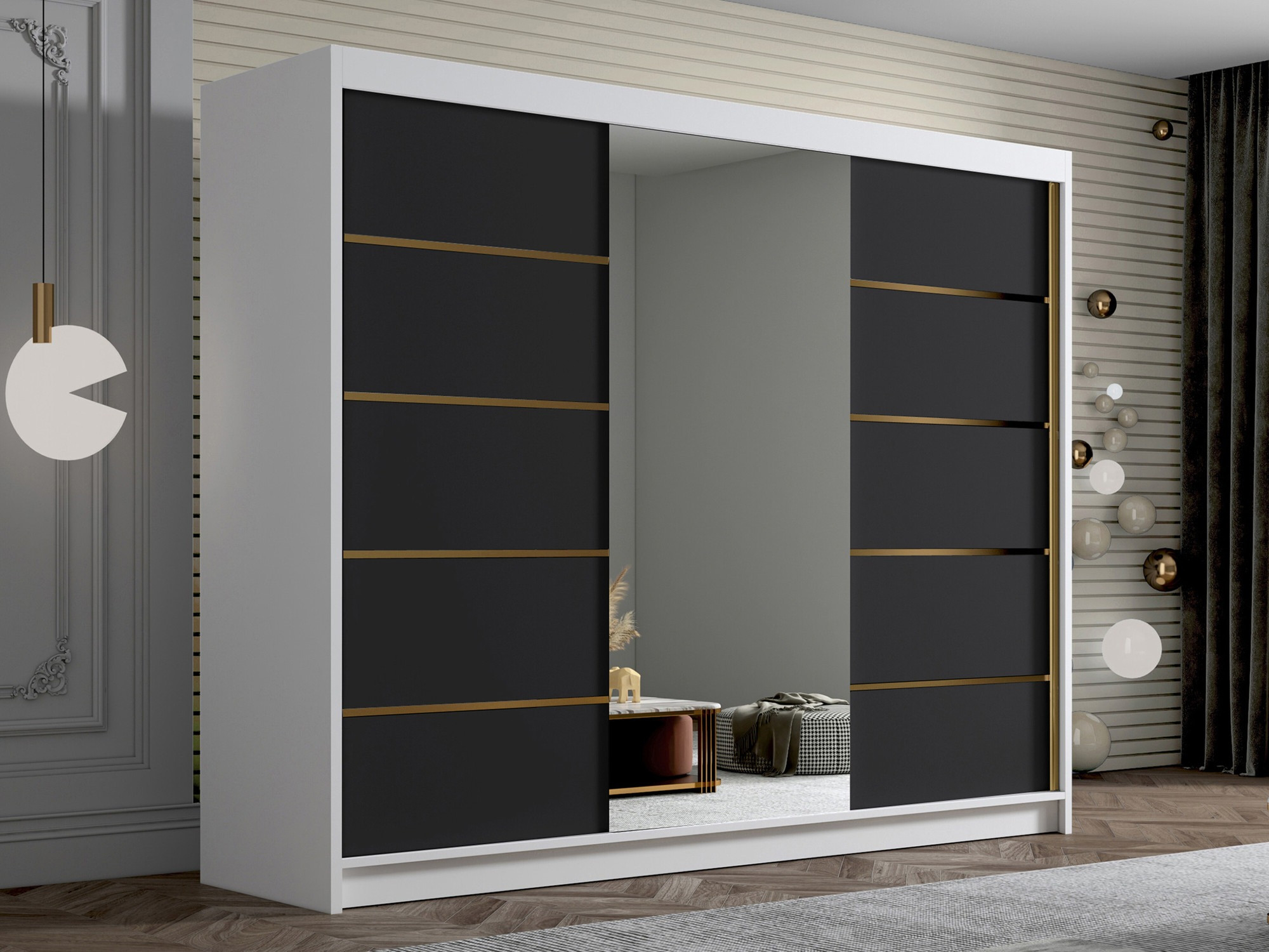 Garderobeskab Closico Veltron II (Hvid + Sort)